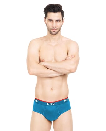 NRG Mens Cotton Assorted Colour Briefs  ( Pack of 1 Turquoise ) G02