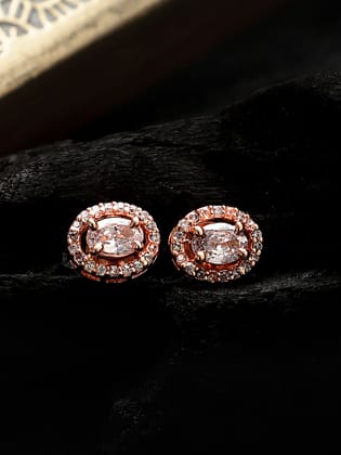 Cardinal Rose Gold Plated Americans Diamond  Earrings Set