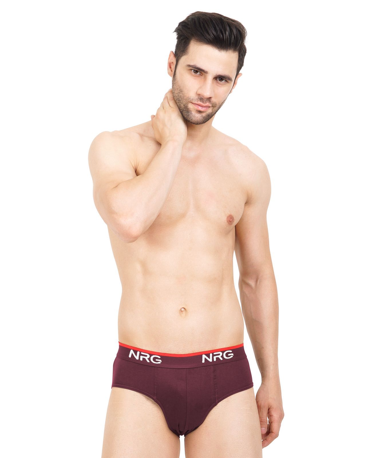 NRG Mens Cotton Assorted Colour Briefs  ( Pack of 1 Maroon  ) G03