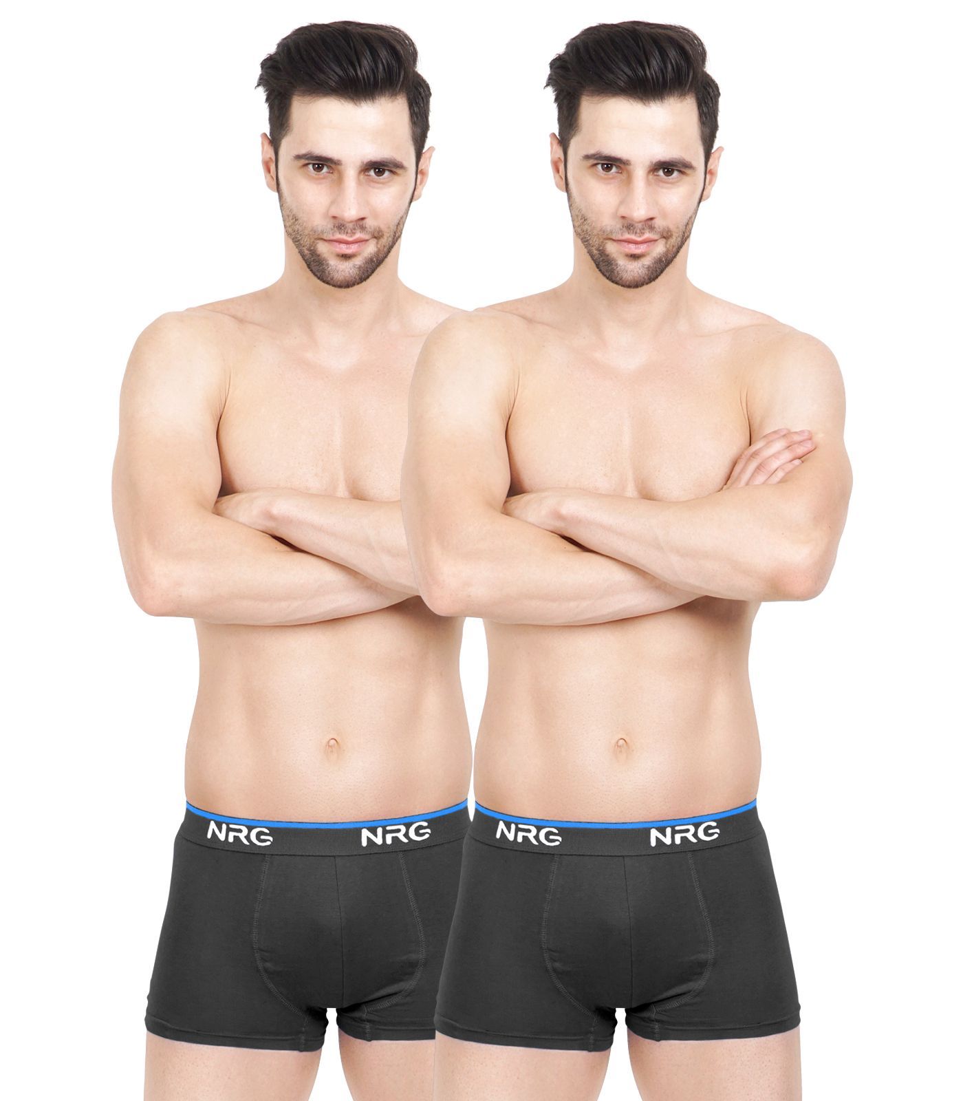 NRG Mens Cotton Assorted Colour Boxer Trunks ( Pack of 2 Coffee Brown - Coffee Brown ) G15