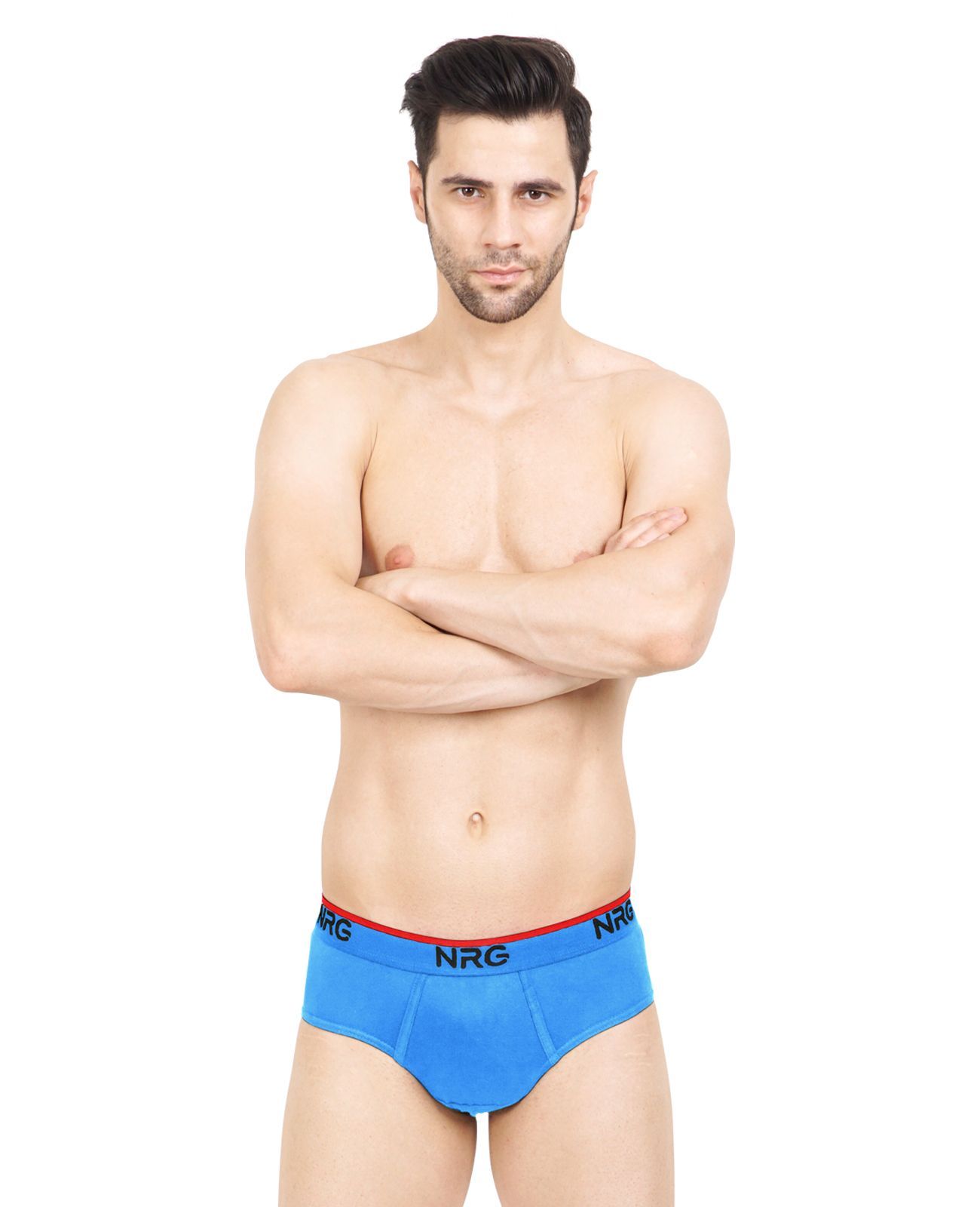 NRG Mens Cotton Assorted Colour Briefs  ( Pack of 1 Light Blue  ) G02