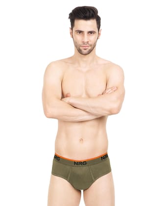 NRG Mens Cotton Assorted Colour Briefs  ( Pack of 1 Light Green  ) G02