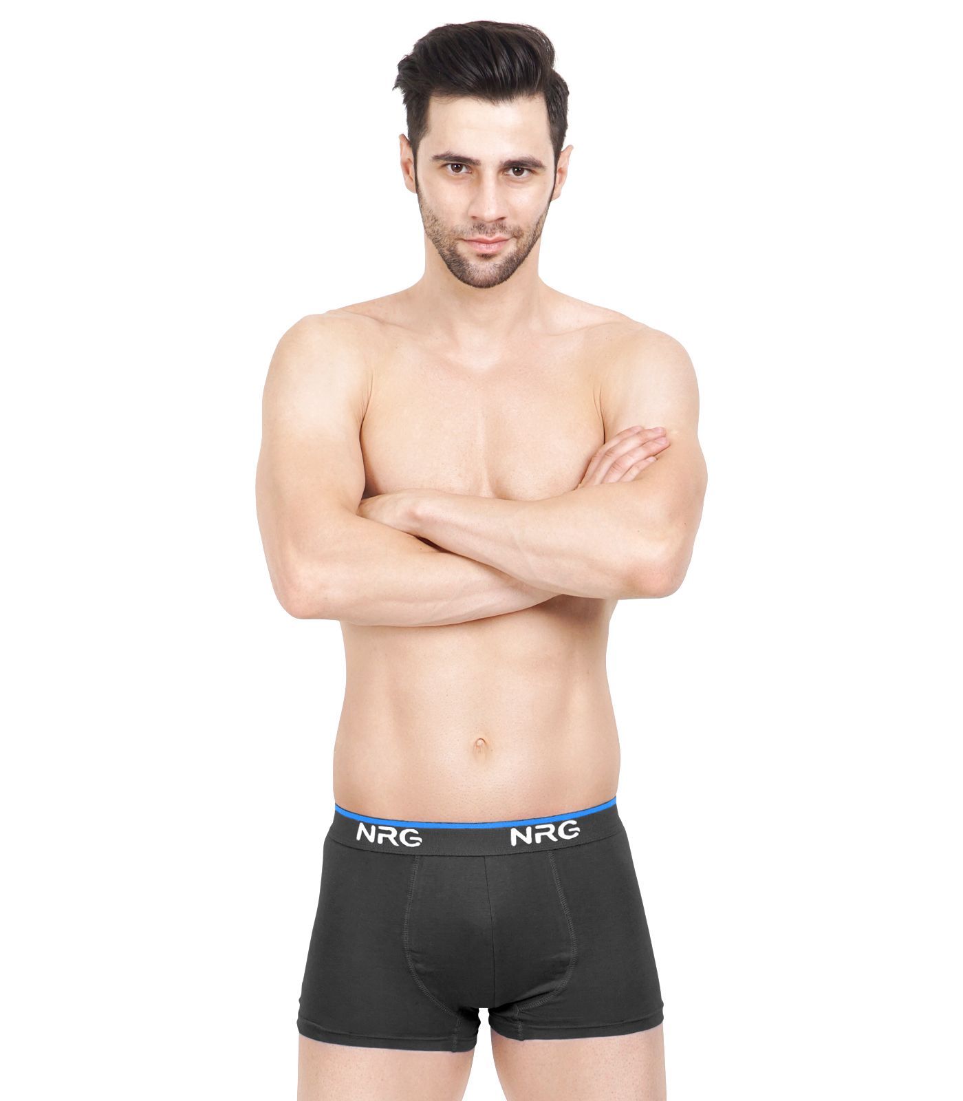 NRG Mens Cotton Assorted Colour Boxer Trunks ( Pack of 1 Coffee Brown ) G15