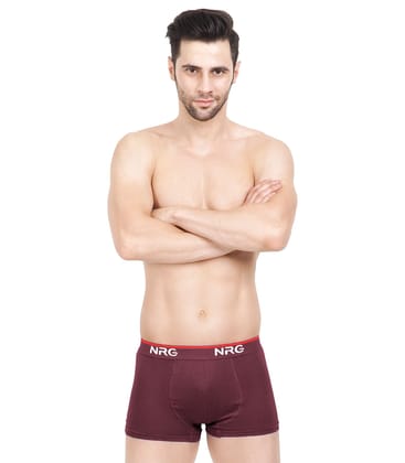 NRG Mens Cotton Assorted Colour Boxer Trunks ( Pack of 1 Maroon ) G15