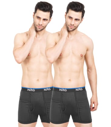 NRG Mens Cotton Assorted Colour Pocket Trunks ( Pack of 2 Coffee Brown - Coffee Brown ) G13