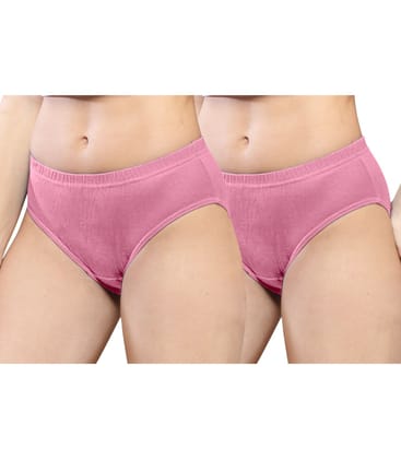 NRG Womens Cotton Assorted Colour Panties ( Pack of 2 Pastol Pink - Pastol Pink ) L01 Hipster