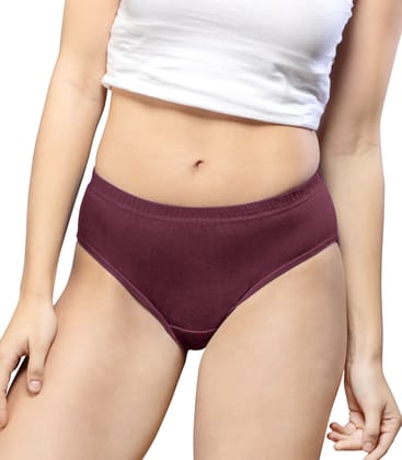 NRG Womens Cotton Assorted Colour Panties ( Pack of 1 Maroon ) L01 Hipster