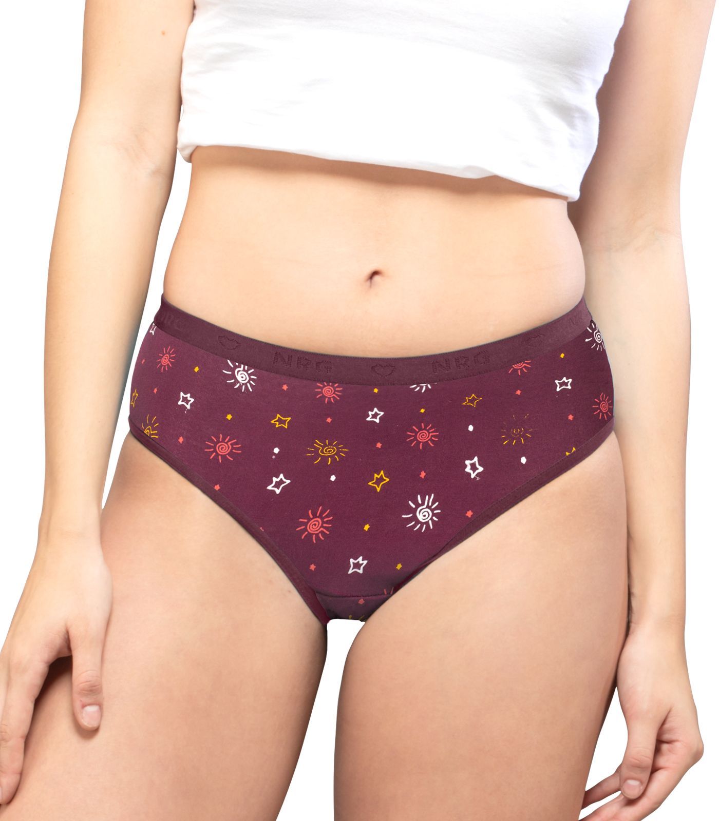 NRG Womens Cotton Assorted Colour Panties ( Pack of 1 Maroon ) L05 Hipster