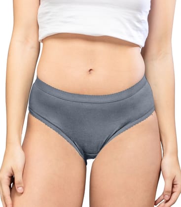 NRG Womens Cotton Assorted Colour Panties ( Pack of 1 Grey ) L04 Hipster