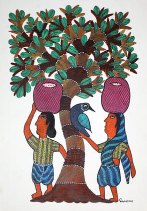 Tribes India Handmade Gond Paper Painting