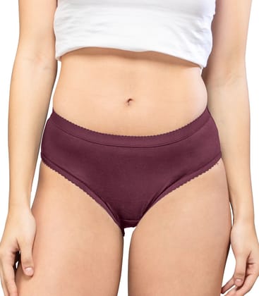 NRG Womens Cotton Assorted Colour Panties ( Pack of 1 Maroon ) L04 Hipster