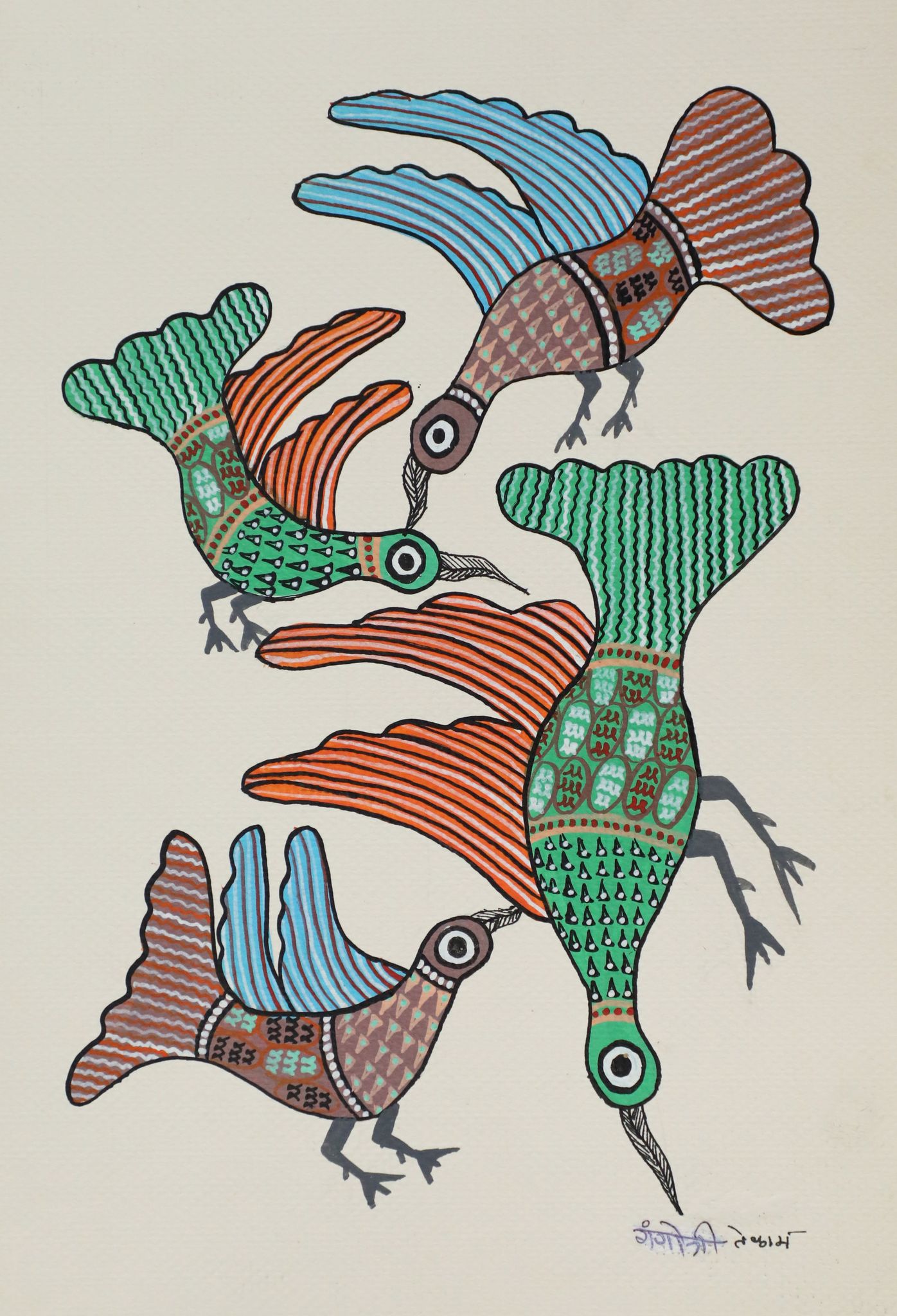 Tribes India Handmade Gond Paper Painting