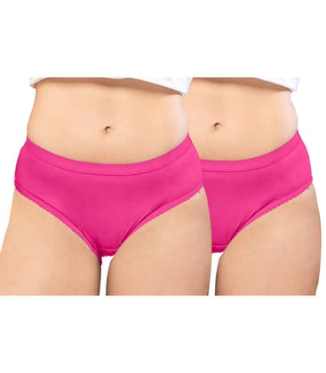 NRG Womens Cotton Assorted Colour Panties ( Pack of 2 Pink - Pink ) L04 Hipster