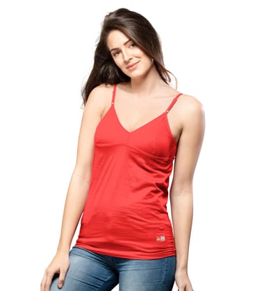 NRG Womens Cotton Assorted Colour Bra Slips ( Pack of 1 Red ) L14 Camisole