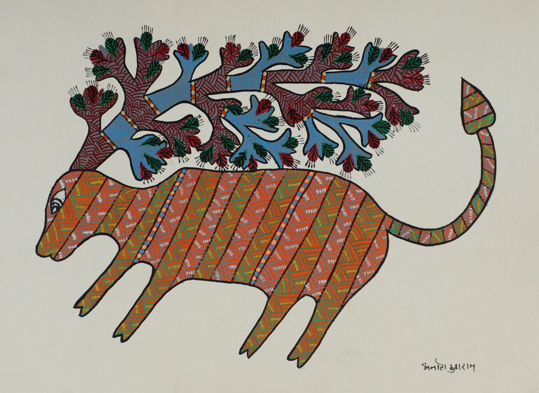 Tribes India Handmade Gond Paper Painting