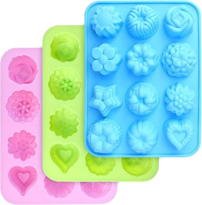 Skytail Flowers Muffin Silicone Mold - 12 Cavities