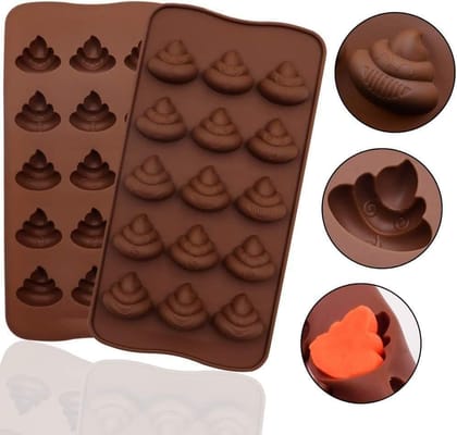 Skytail Emoji Chocolate Poop Shape Mould - 15 Cavities