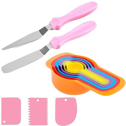 Skytail 11-in-1 Baking Set Tools - Stainless Steel Spatula, Measuring Cups, Cake Scraper