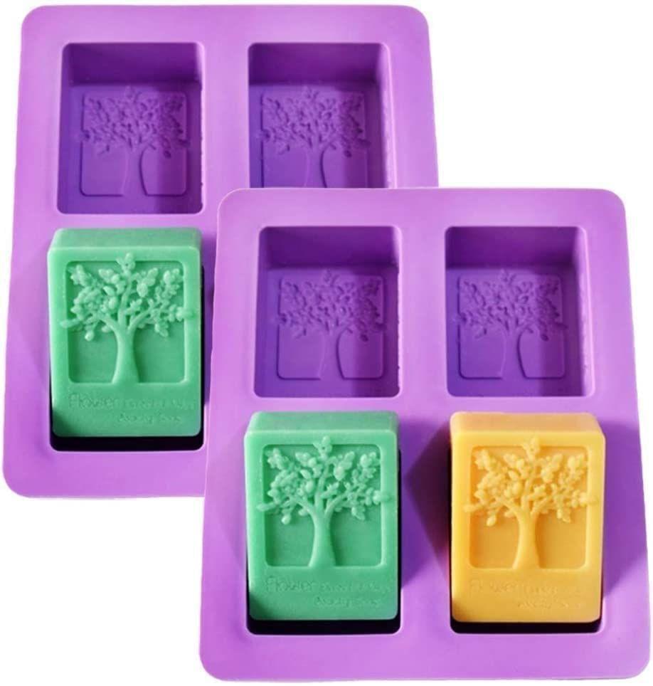 Skytail Tree of Life Soap Bar Molds - 4-Cavity Rectangle