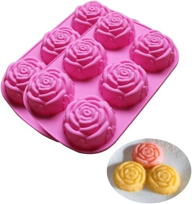 Skytail Rose Shape Soap Silicone Mold - 6 Cavities