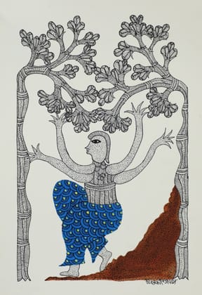 Tribes India Handmade Gond Paper Painting