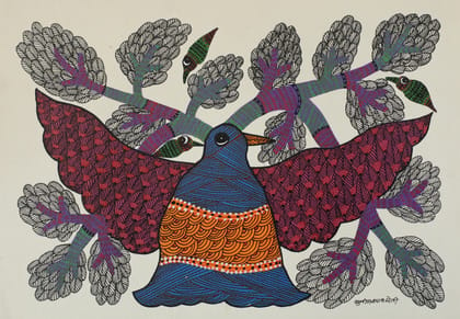 Tribes India Handmade Gond Paper Painting