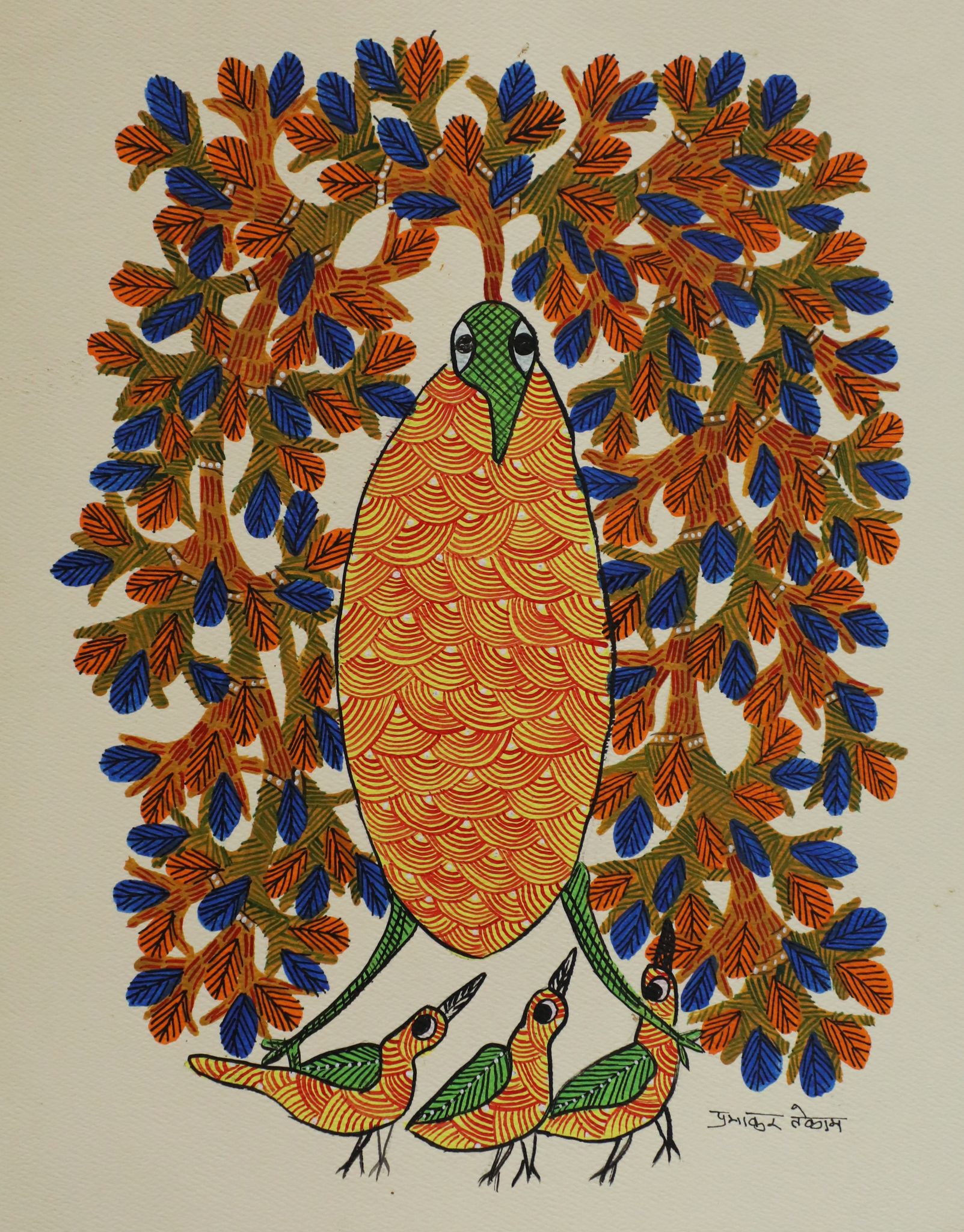 Tribes India Handmade Gond Paper Painting