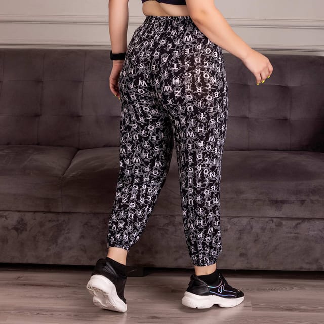 LL902 Alphabet Printed Women's Lower Loose Joggers