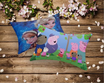 Kids Pillow Peppa family blue, Frozen blue | Set of 2