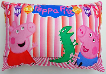 Kids Pillow | Cartoon | Pig Dinosaur Pink, 18x12