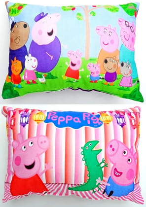 Kids Pillow | Cartoon | Peppa Pig | Blue, Pink | Set of 2