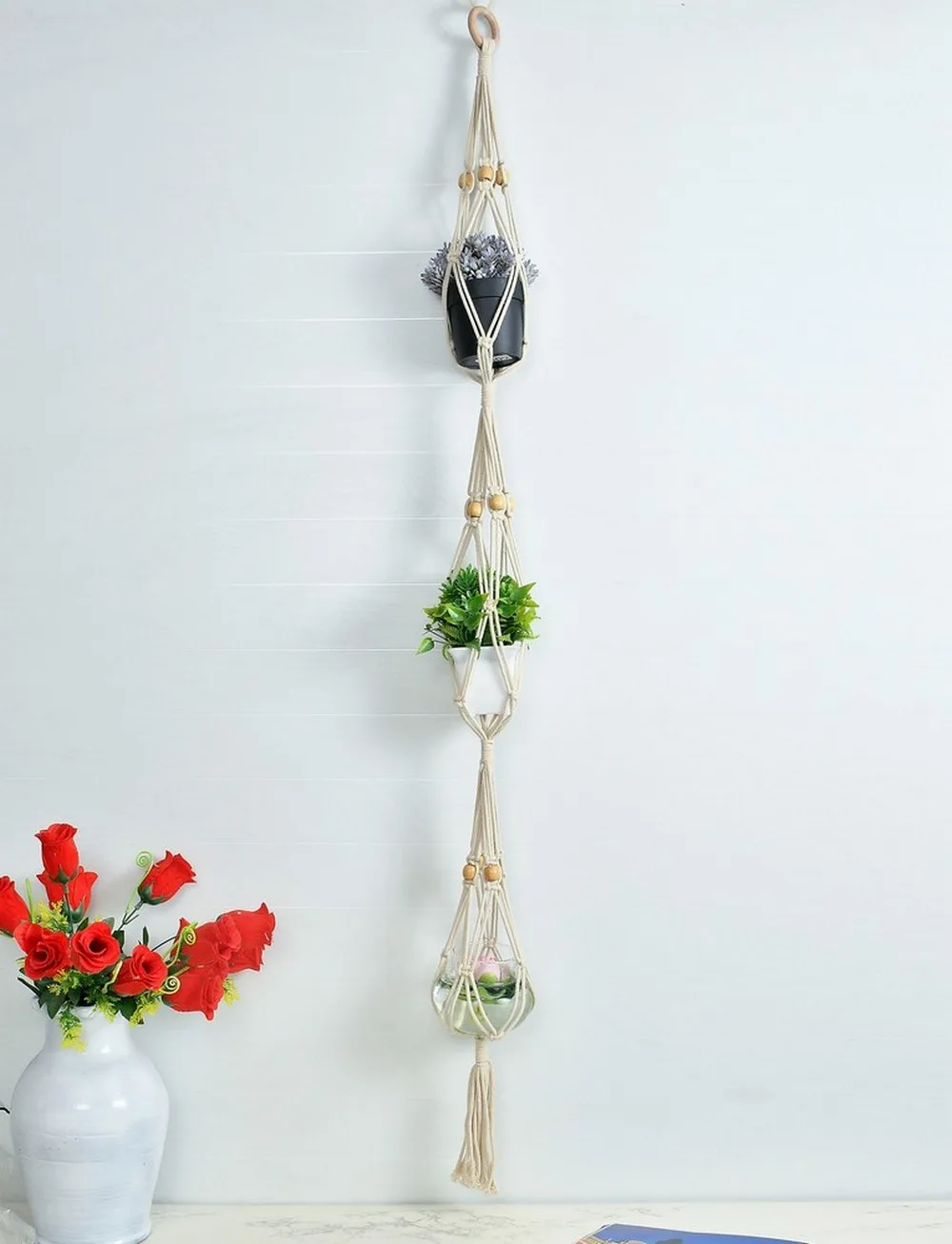 Macrame hanger, 3 Tier