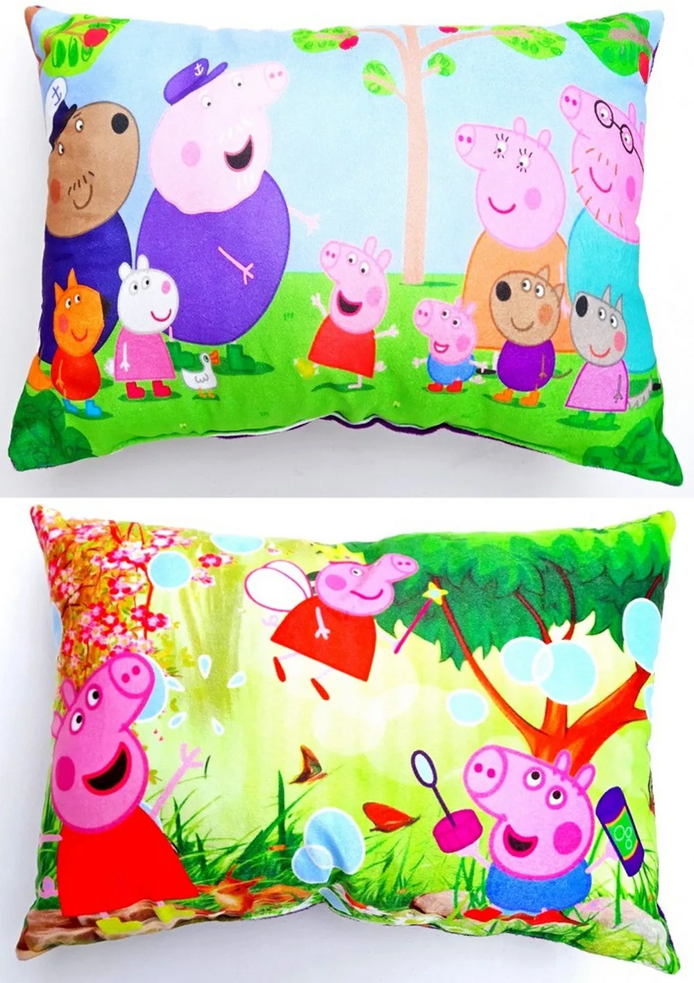 Kids Pillow | Cartoon | Peppa Pig | Blue, Green | Set of 2