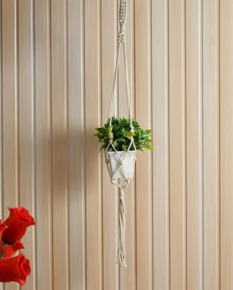 Macrame Hanging Planter, Bottom Quadra, Beads, Pack of 3