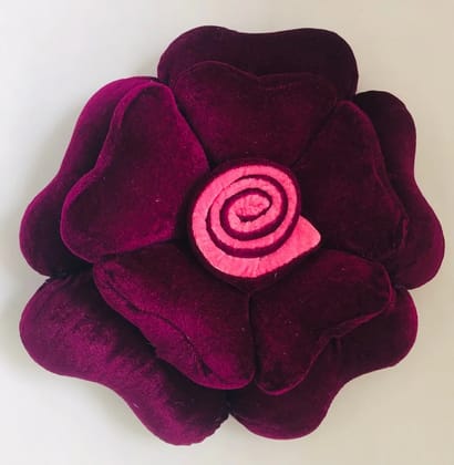 Rose petal shaped cushion, set of 1, maroon