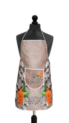 Digital printed Kitchen Apron, velvet, floral, pebbles