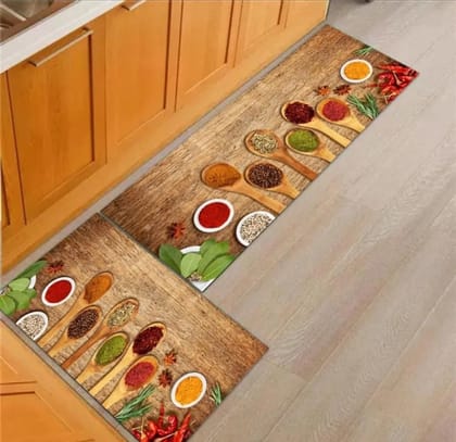 Kitchen Mat Digital Print, combo, spices, 18x55, 17x26