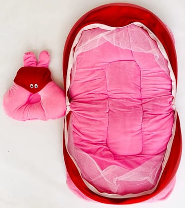 Baby Mosquito net face, pink, red