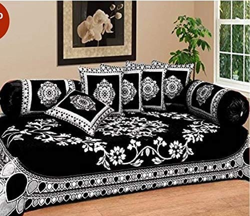 TRUE PAISA Diwan Set 8 Piece Combo Bedsheet for Living Room