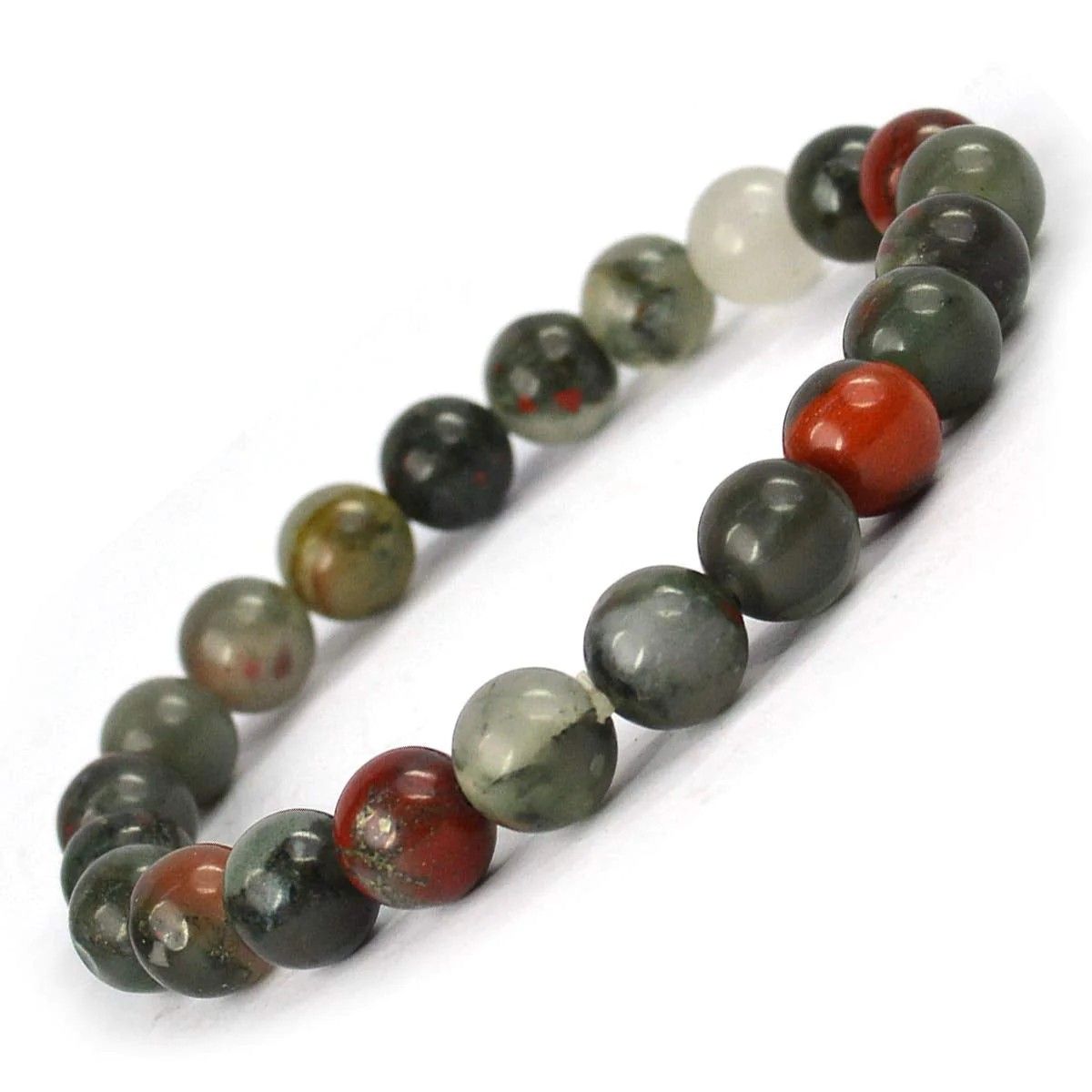 Ekdant Natural Bloodstone Bracelet 6 mm Beads Bracelet Round Shape for Reiki Healing and Crystal Healing Stone Semi Precious Gemstones Stretchable Bracelet