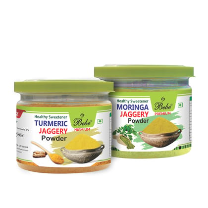 Bebe Moringa Jaggery Powder & Turmeric Jaggery Powder 400g (200g X 2 Pcs)