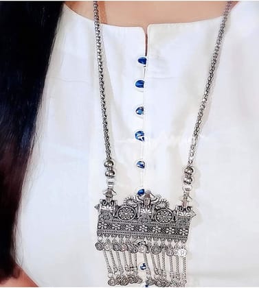 Pujvi Fashions oxidised Long Pendant