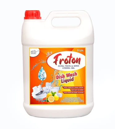 Froton Dishwash Liquid yellow Lemon 5 Ltr Pack of 1