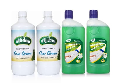 Whitebust Floor Cleaner Phenyl (2x1ltr) Jasmine (500mlx2) Floor cleaner Pack of 4