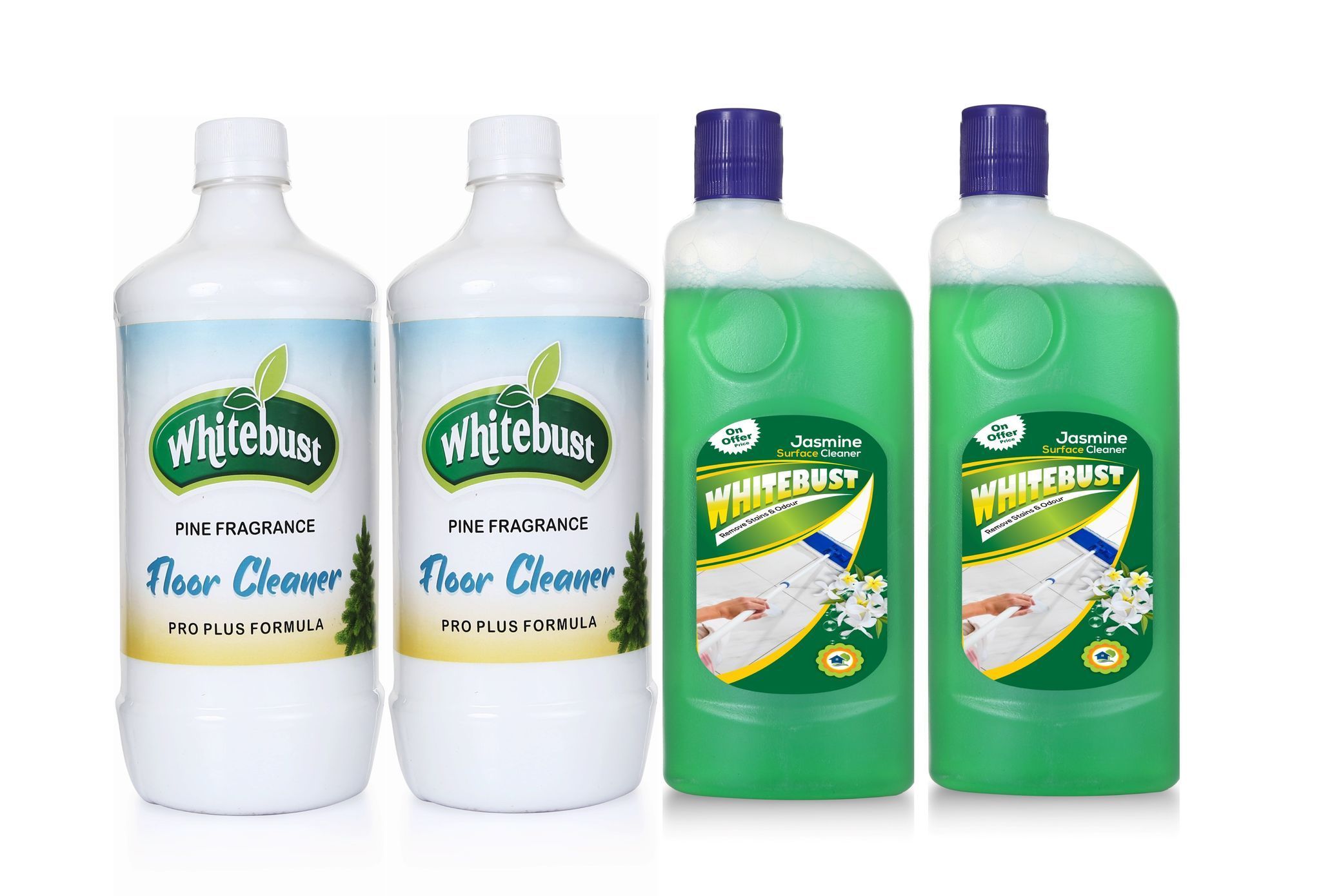 Whitebust Floor Cleaner Phenyl (2x1ltr) Jasmine (500mlx2) Floor cleaner Pack of 4