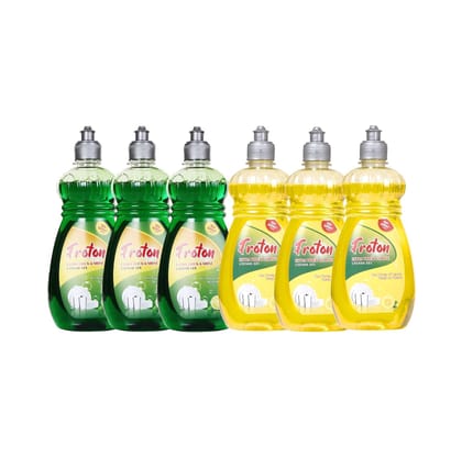 Froton Dishwash Liquid Yellow Lemon & Green Lemon 500ml Pack of 6