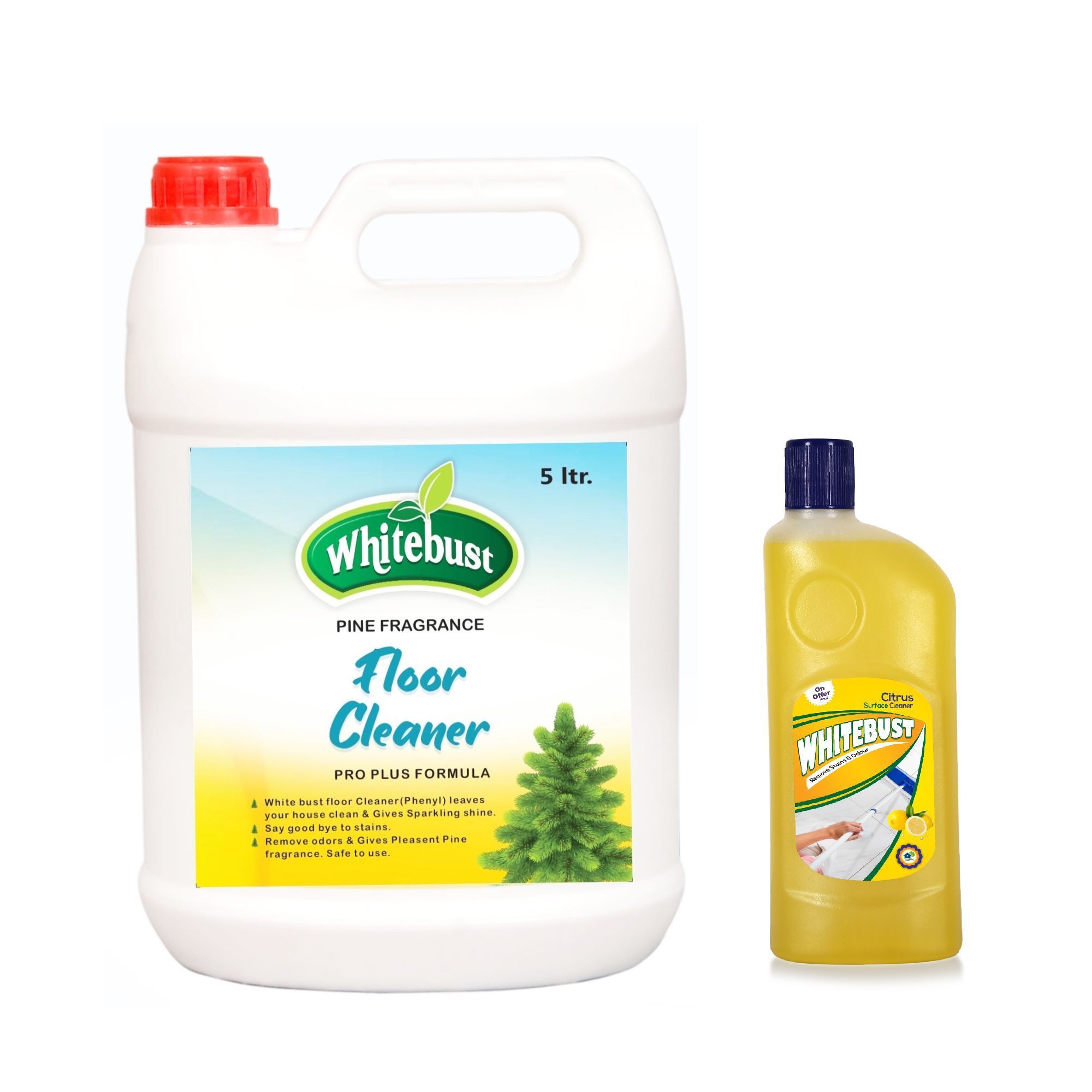 Whitebust Floor Cleaner Phenyl 5 Ltr & Citrus 500ml Floor Cleaner Combo Pack