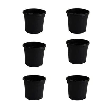 Set of 6 - 12 inch Black Nursery Pot