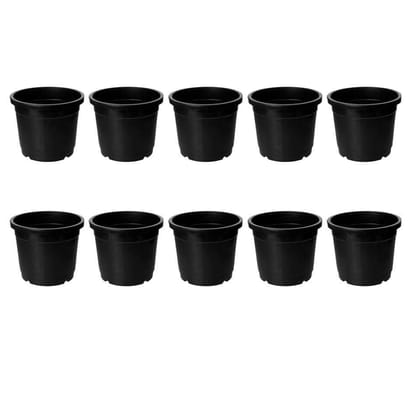 Set of 10 - 10 Inch Black Nursery Pot