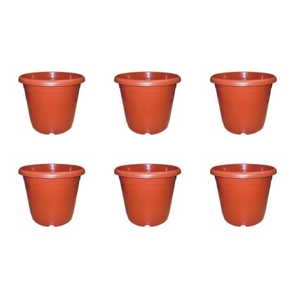 Set of 6 - 18 Inch Red Plastic Pot